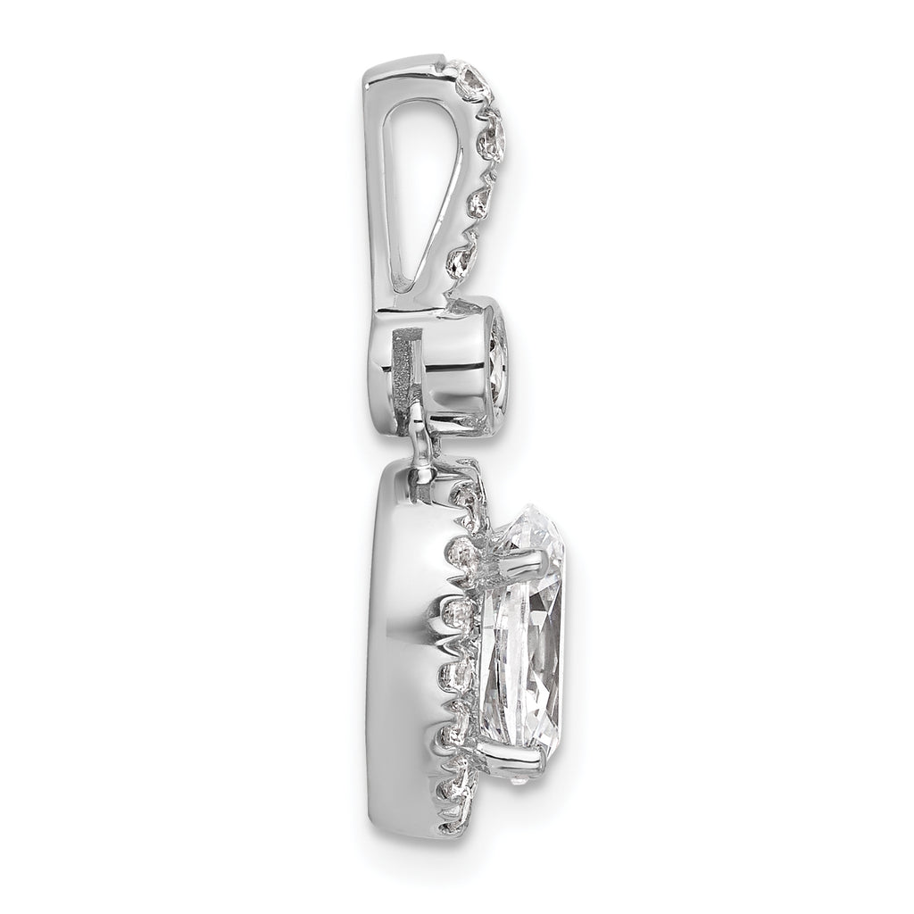 14k White Gold 2 carat Certified Lab Grown Diamond VS+ F+ Oval Complete Halo Pendant