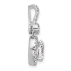 14k White Gold 2 carat Lab Grown Diamond VS/SI+ G+ Oval Complete Halo Pendant