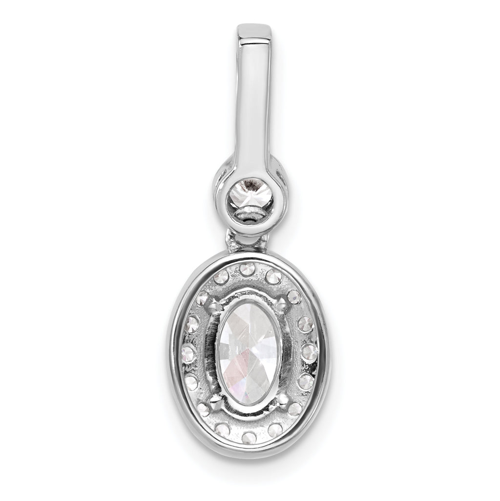 14k White Gold 2 carat Certified Lab Grown Diamond VS/SI+ G+ Oval Complete Halo Pendant