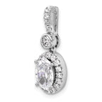 14k White Gold 2 carat Lab Grown Diamond VS/SI+ G+ Oval Complete Halo Pendant