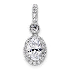 14k White Gold 2 carat Certified Lab Grown Diamond VS/SI+ G+ Oval Complete Halo Pendant