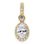 14k 2 carat Certified Lab Grown Diamond VS+ F+ Oval Complete Halo Pendant