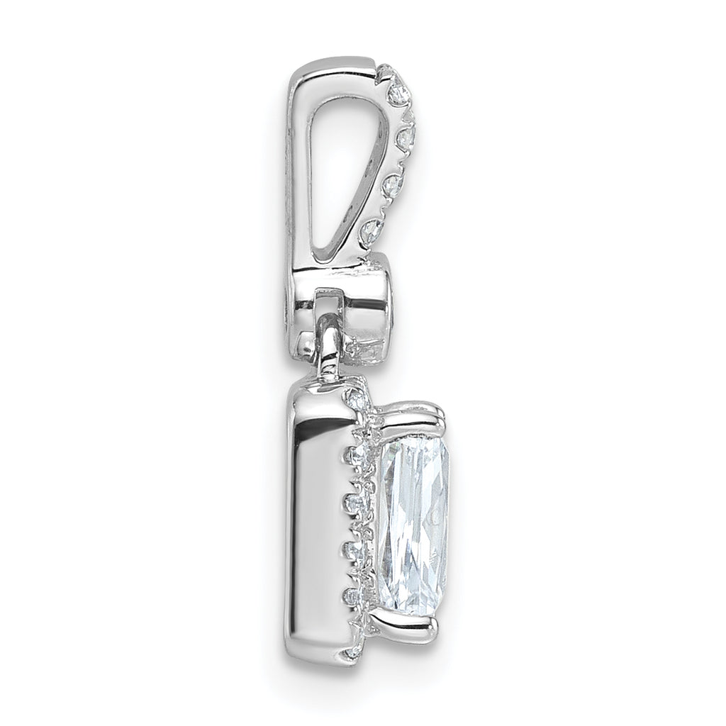 14k White Gold 1 carat Lab Grown Diamond VS/SI+ G+ Radiant Complete Halo Pendant