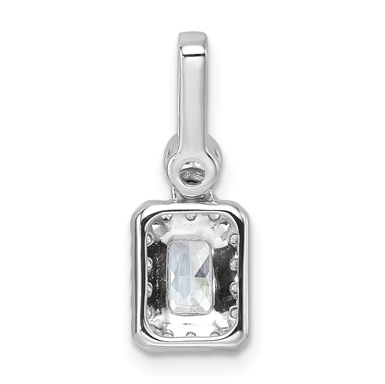 14k White Gold 1 carat Certified Lab Grown Diamond VS/SI+ G+ Radiant Complete Halo Pendant