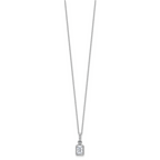 14k White Gold 1 carat Lab Grown Diamond VS/SI+ G+ Radiant Complete 18 inch Halo Pendant Necklace