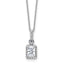 14k White Gold 1 carat Lab Grown Diamond VS/SI+ G+ Radiant Complete 18 inch Halo Pendant Necklace