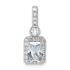 14k White Gold 1 carat Certified Lab Grown Diamond VS+ F+ Radiant Complete Halo Pendant