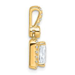 14k 1 carat Lab Grown Diamond VS/SI+ G+ Radiant Complete Halo Pendant
