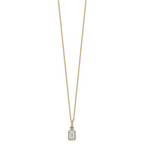 14k 1 carat Lab Grown Diamond VS/SI+ G+ Radiant Complete 18 inch Halo Pendant Necklace