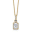 14k 1 carat Lab Grown Diamond VS+ F+ Radiant Complete 18 inch Halo Pendant Necklace