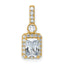 14k 1 carat Lab Grown Diamond VS+ F+ Radiant Complete Halo Pendant
