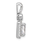 14k White Gold 2 carat Certified Lab Grown Diamond VS+ F+ Radiant Complete Halo Pendant