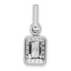 14k White Gold 2 carat Certified Lab Grown Diamond VS/SI+ G+ Radiant Complete Halo Pendant