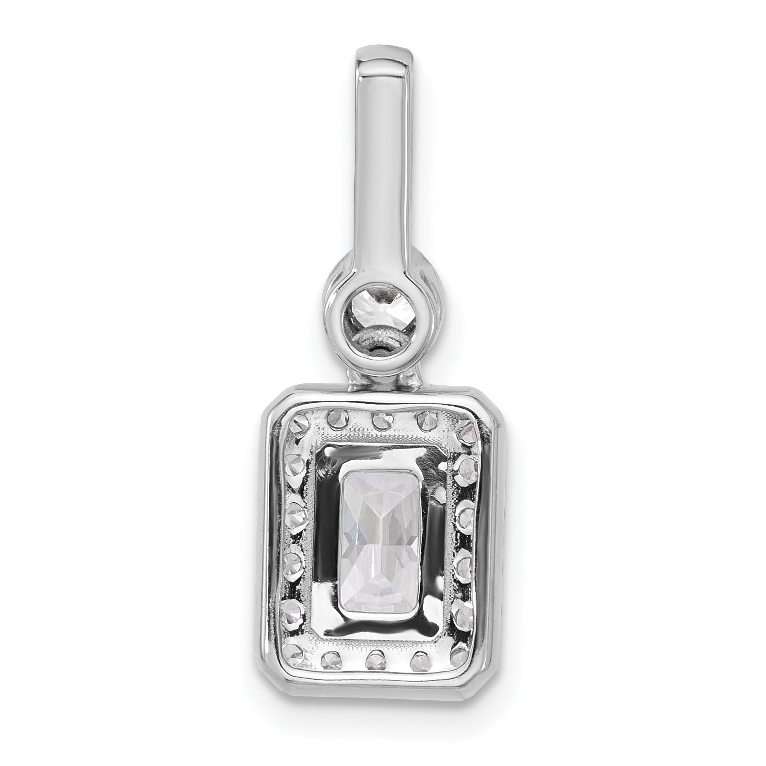 14k White Gold 2 carat Certified Lab Grown Diamond VS+ F+ Radiant Complete Halo Pendant