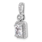 14k White Gold 2 carat Certified Lab Grown Diamond VS/SI+ G+ Radiant Complete Halo Pendant