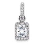 14k White Gold 2 carat Certified Lab Grown Diamond VS+ F+ Radiant Complete Halo Pendant
