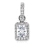 14k White Gold 2 carat Certified Lab Grown Diamond VS+ F+ Radiant Complete Halo Pendant