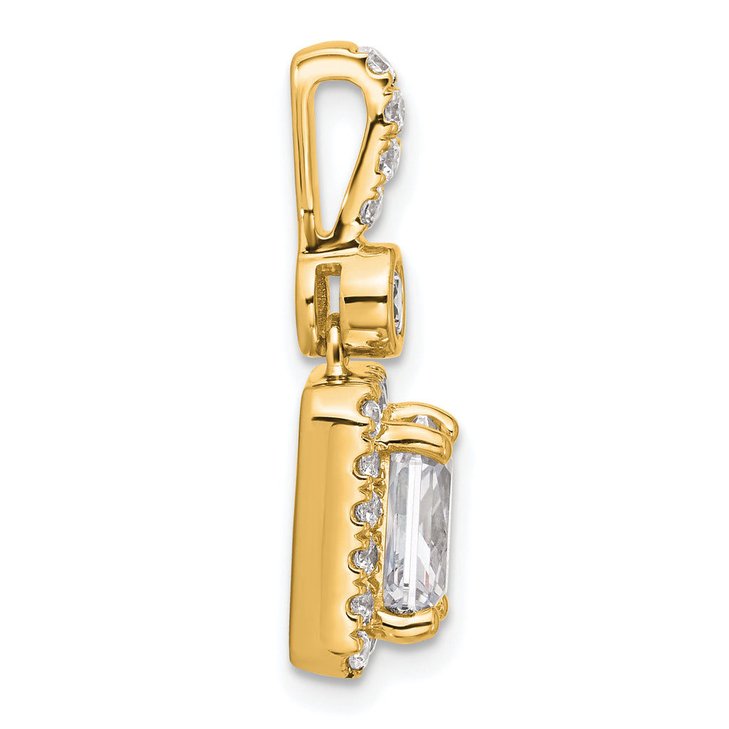 14k 2 carat Certified Lab Grown Diamond VS+ F+ Radiant Complete Halo Pendant