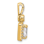14k 2 carat Lab Grown Diamond VS+ F+ Radiant Complete Halo Pendant