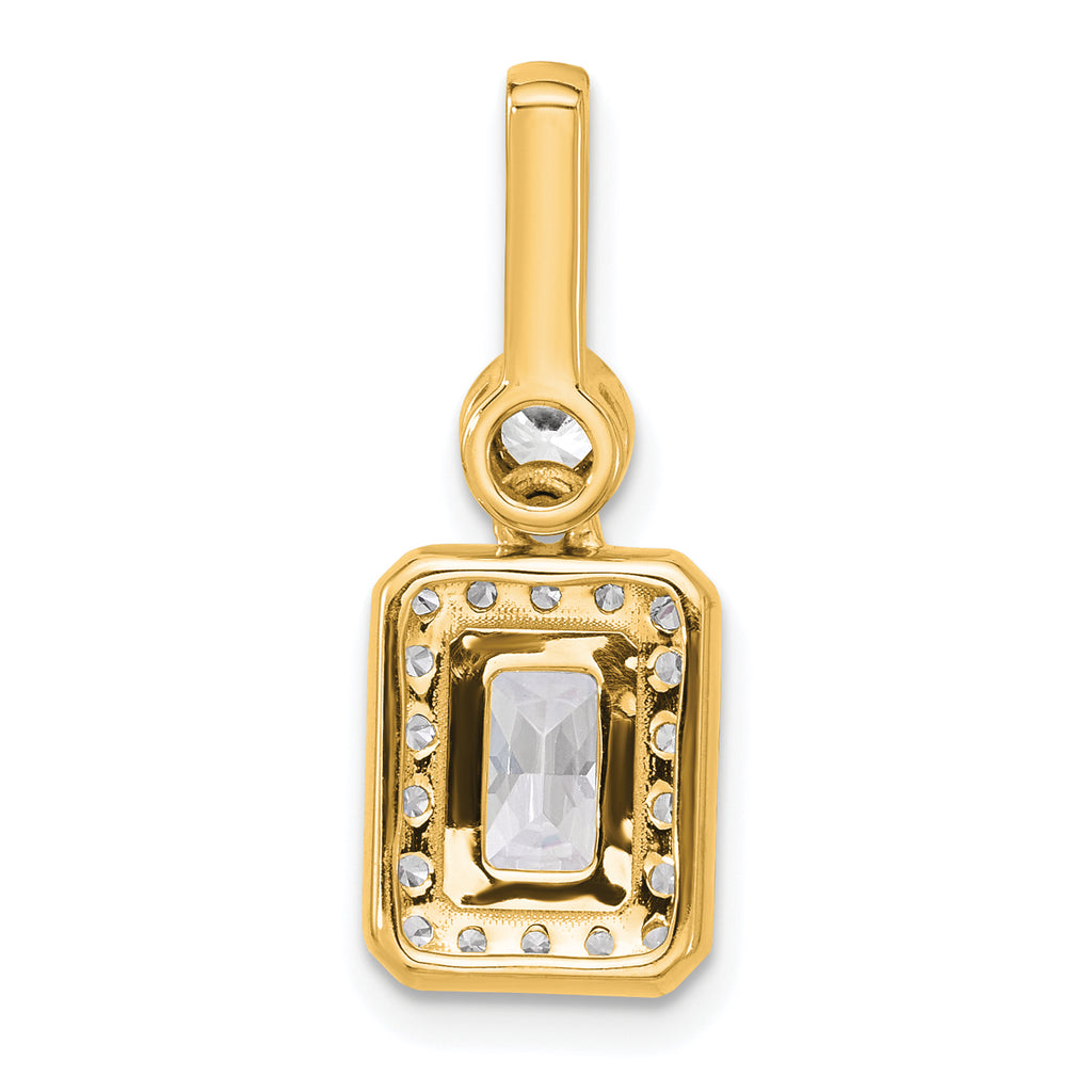 14k 2 carat Lab Grown Diamond VS/SI+ G+ Radiant Complete Halo Pendant