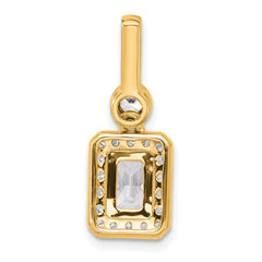 14k 2 carat Certified Lab Grown Diamond VS/SI+ G+ Radiant Complete Halo Pendant