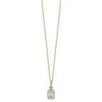 14k 2 carat Lab Grown Diamond VS/SI+ G+ Radiant Complete 18 inch Halo Pendant Necklace