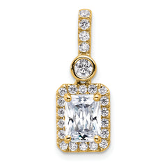 14k 2 carat Lab Grown Diamond VS+ F+ Radiant Complete Halo Pendant