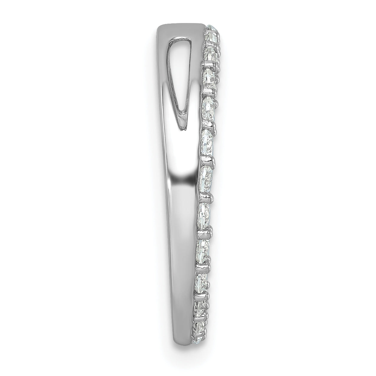 14k White Gold 1 carat Lab Grown Diamond VS+ F+ Complete Circle Chain Slide Pendant