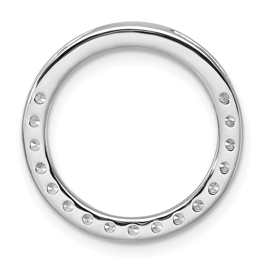14k White Gold 1 carat Lab Grown Diamond VS/SI+ G+ Complete Circle Chain Slide Pendant