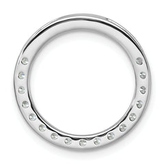 14k White Gold 1 carat Lab Grown Diamond VS/SI+ G+ Complete Circle Chain Slide Pendant