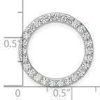 14k White Gold 1 carat Lab Grown Diamond VS/SI+ G+ Complete Circle Chain Slide Pendant