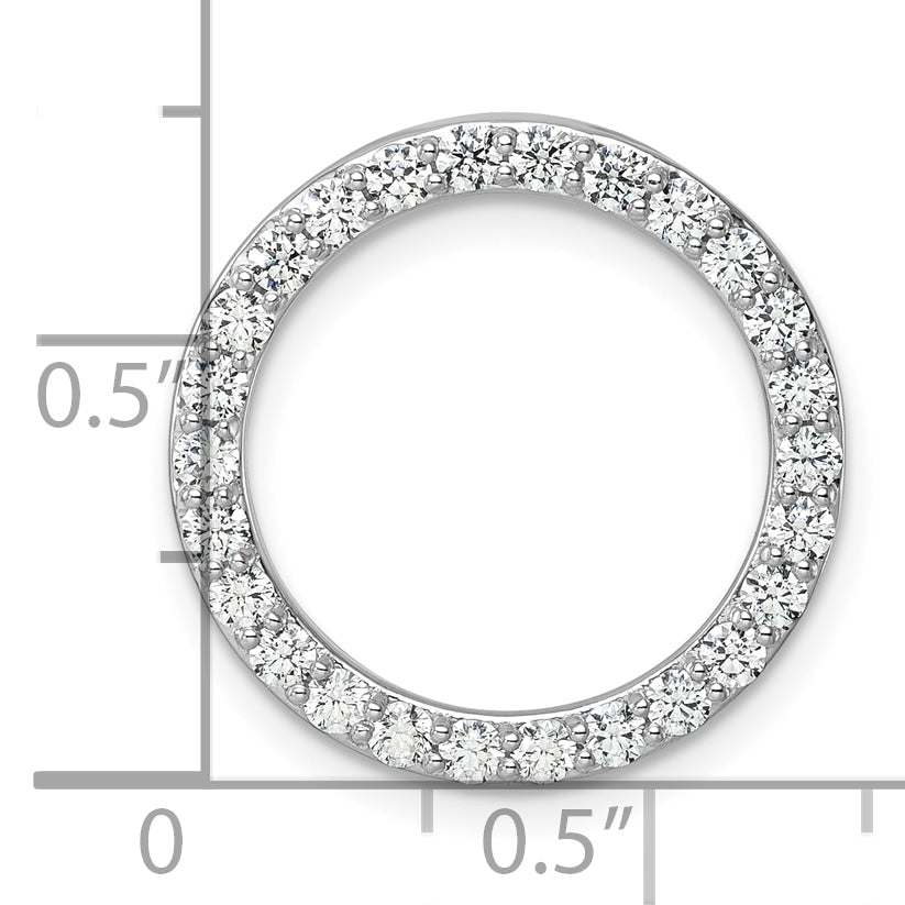 14k White Gold 1 carat Lab Grown Diamond VS+ F+ Complete Circle Chain Slide Pendant