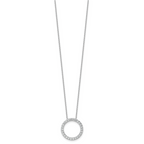 14k White Gold 1 carat Lab Grown Diamond VS/SI+ G+ Complete 18 inch Circle Slide Necklace