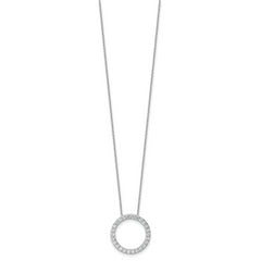 14k White Gold 1 carat Lab Grown Diamond VS+ F+ Complete 18 inch Circle Slide Necklace