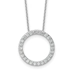 14k White Gold 1 carat Lab Grown Diamond VS+ F+ Complete 18 inch Circle Slide Necklace