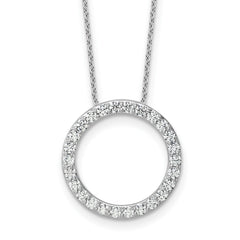 14k White Gold 1 carat Lab Grown Diamond VS+ F+ Complete 18 inch Circle Slide Necklace