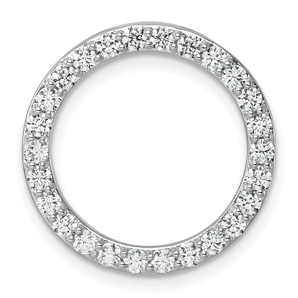 14k White Gold 1 carat Lab Grown Diamond VS/SI+ G+ Complete Circle Chain Slide Pendant