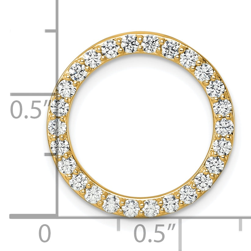 14k 1 carat Lab Grown Diamond VS+ F+ Complete Circle Chain Slide Pendant