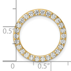 14k 1 carat Lab Grown Diamond VS+ F+ Complete Circle Chain Slide Pendant