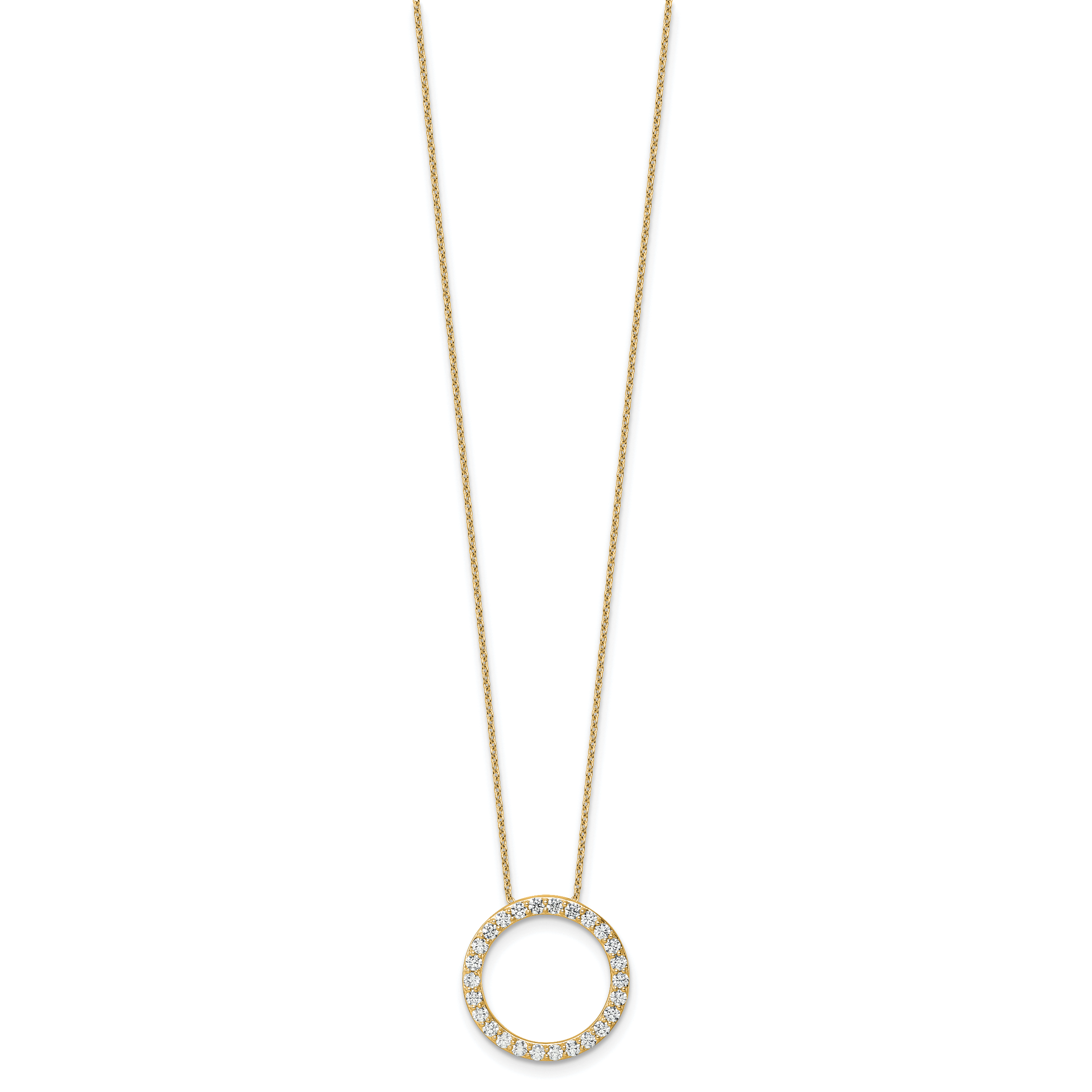 14k 1 carat Lab Grown Diamond VS/SI+ G+ Complete 18 inch Circle Slide Necklace