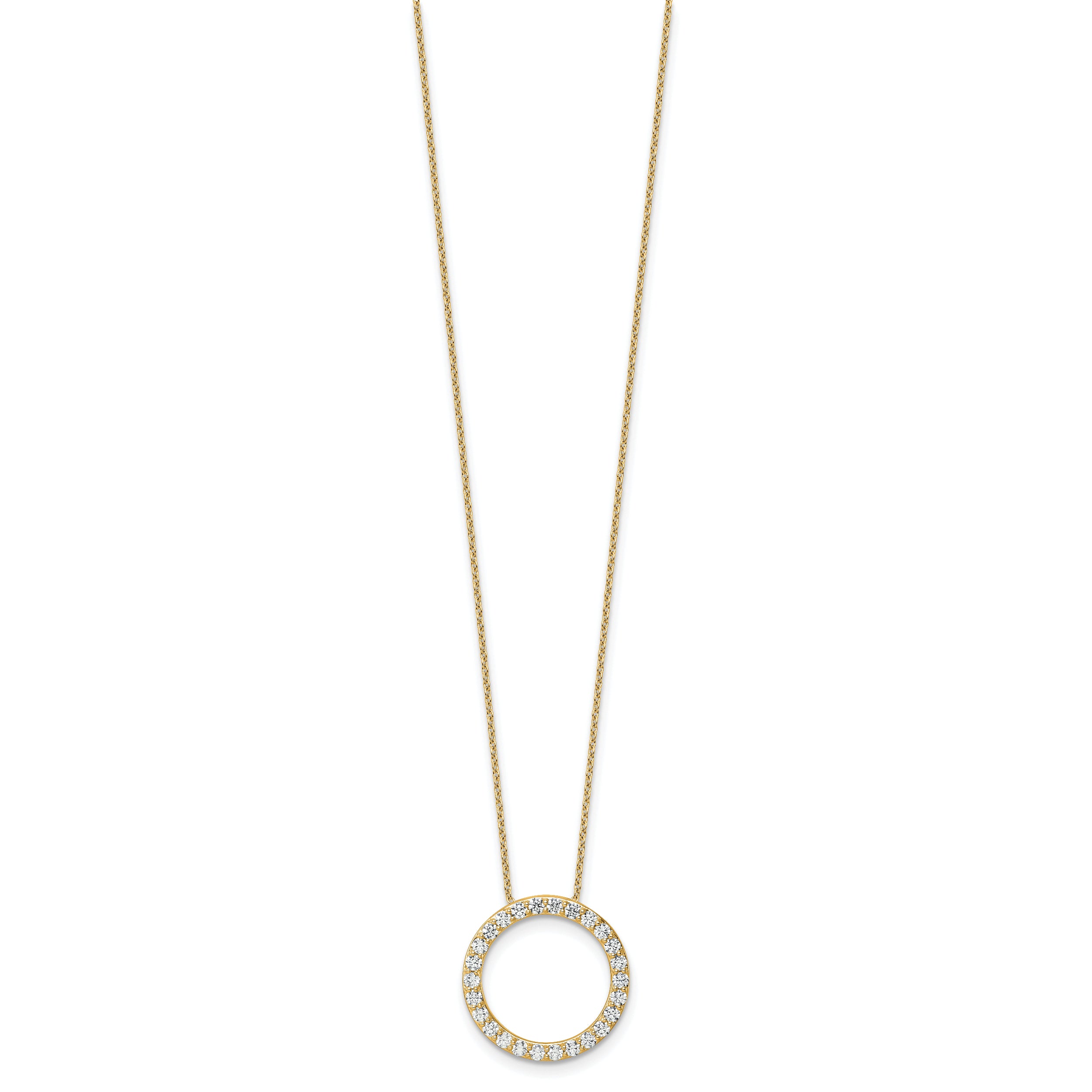 14k 1 carat Lab Grown Diamond VS+ F+ Complete 18 inch Circle Slide Necklace
