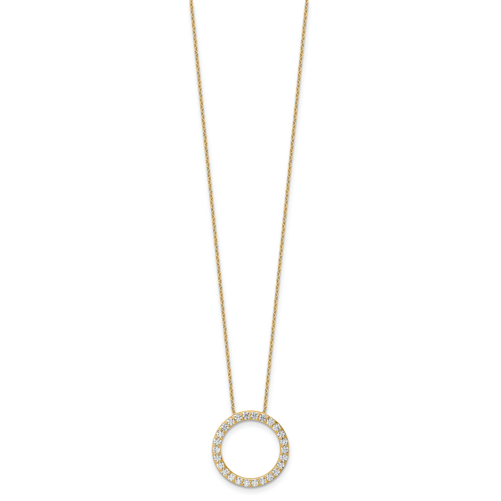 14k 1 carat Lab Grown Diamond VS+ F+ Complete 18 inch Circle Slide Necklace