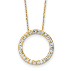 14k 1 carat Lab Grown Diamond VS+ F+ Complete 18 inch Circle Slide Necklace