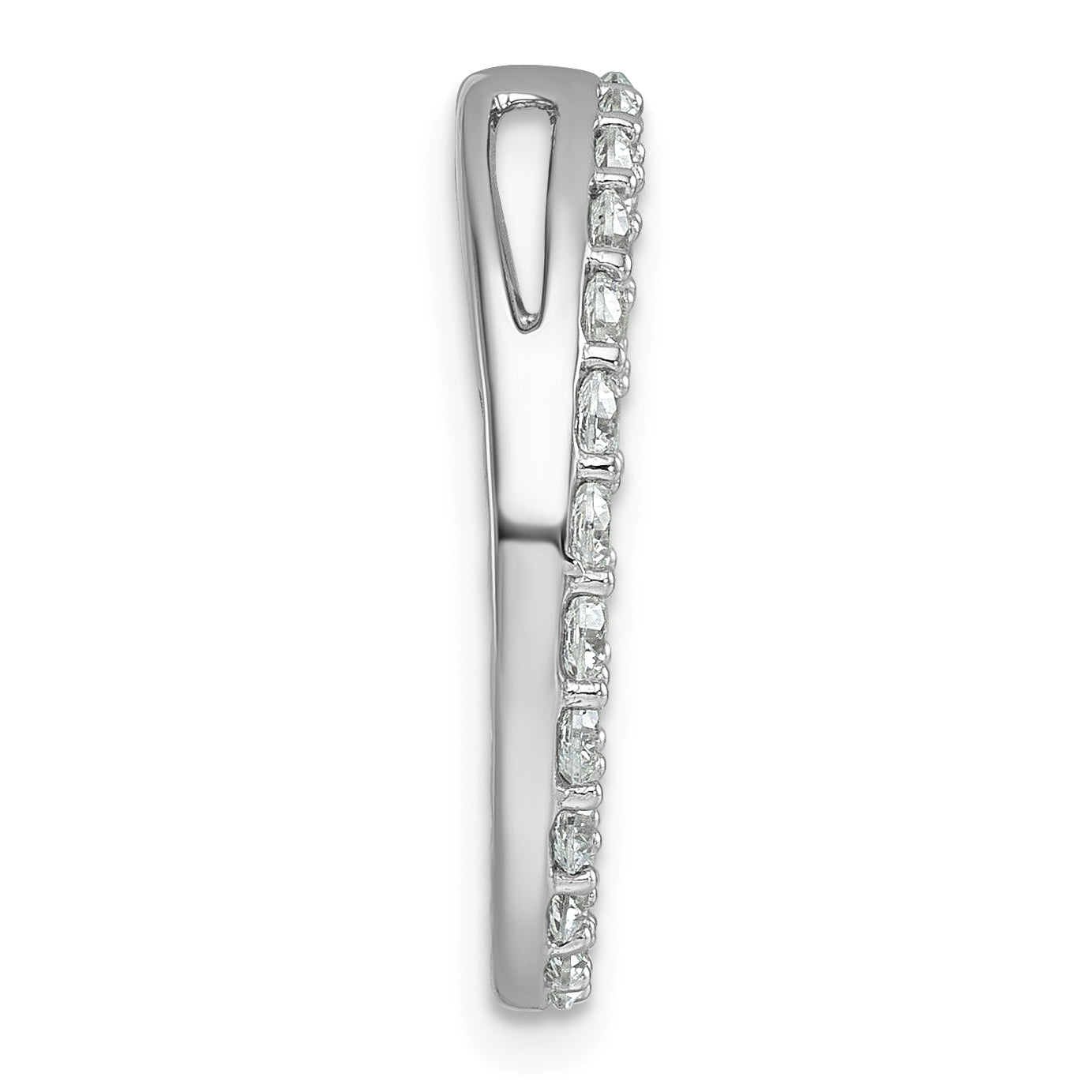 14k White Gold 1 1/2 carat Lab Grown Diamond VS+ F+ Complete Circle Chain Slide Pendant Secondary image