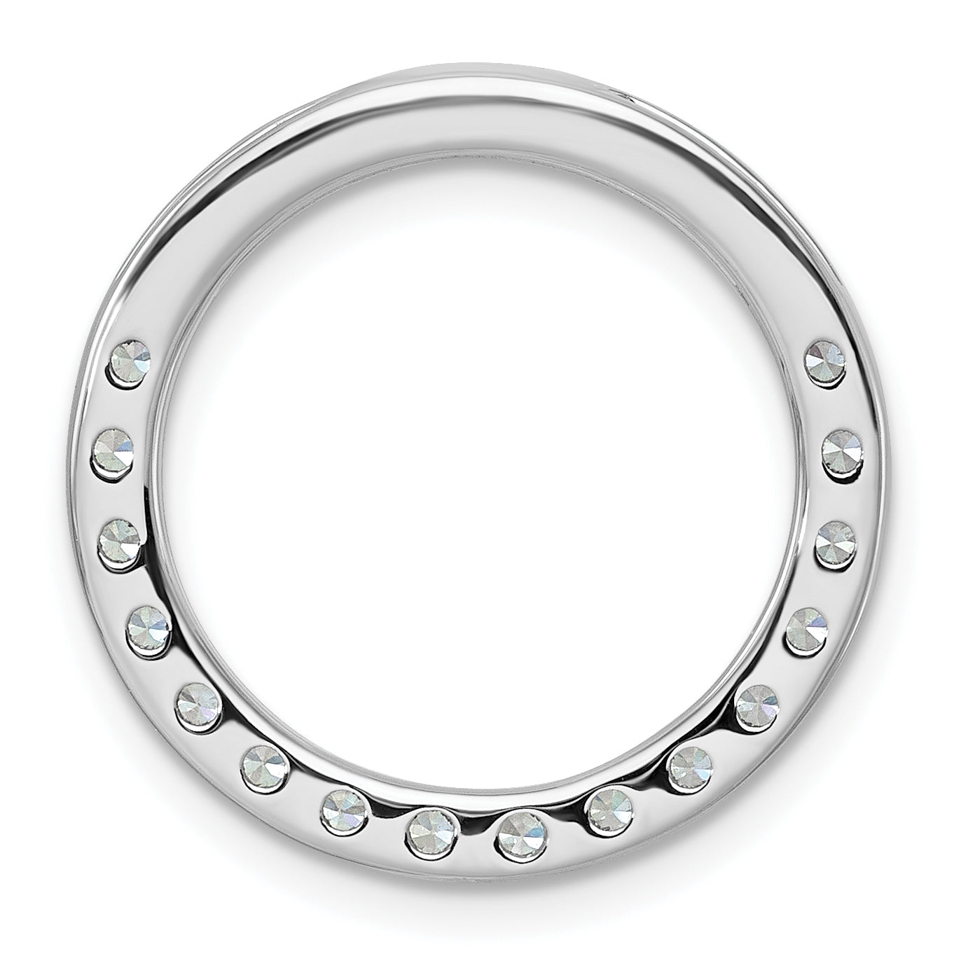 14k White Gold 1 1/2 carat Lab Grown Diamond VS+ F+ Complete Circle Chain Slide Pendant