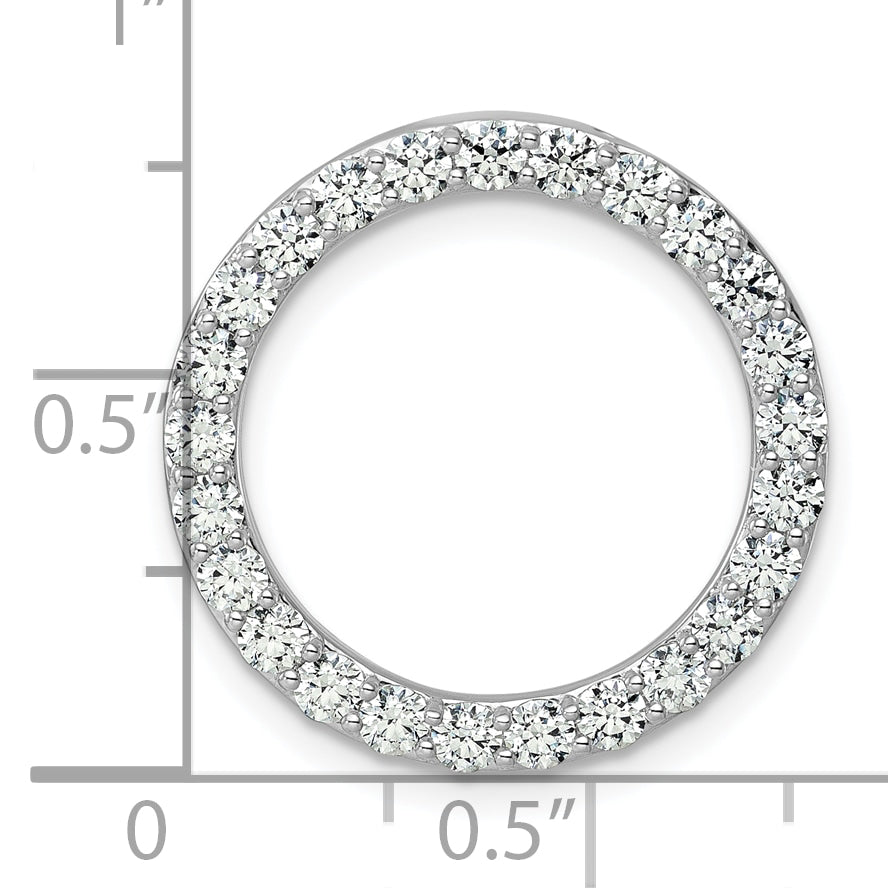 14k White Gold 1 1/2 carat Lab Grown Diamond VS+ F+ Complete Circle Chain Slide Pendant