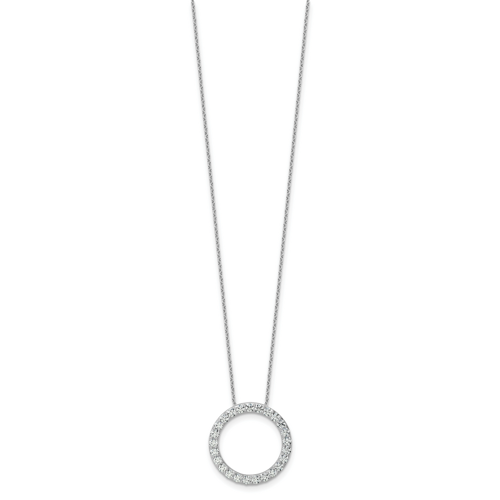 14k White Gold 1 1/2 carat Lab Grown Diamond VS/SI+ G+ Complete 18 inch Circle Slide Necklace