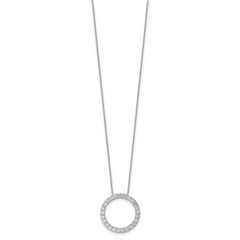 14k White Gold 1 1/2 carat Lab Grown Diamond VS/SI+ G+ Complete 18 inch Circle Slide Necklace