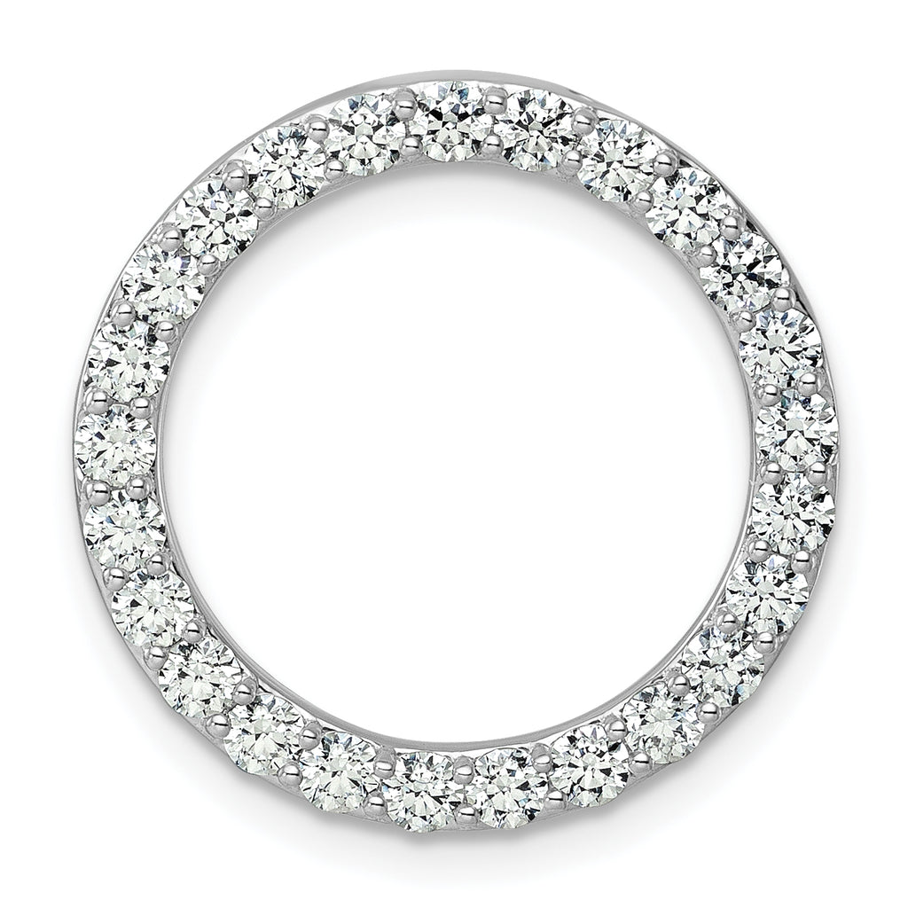14k White Gold 1 1/2 carat Lab Grown Diamond VS/SI+ G+ Complete Circle Chain Slide Pendant