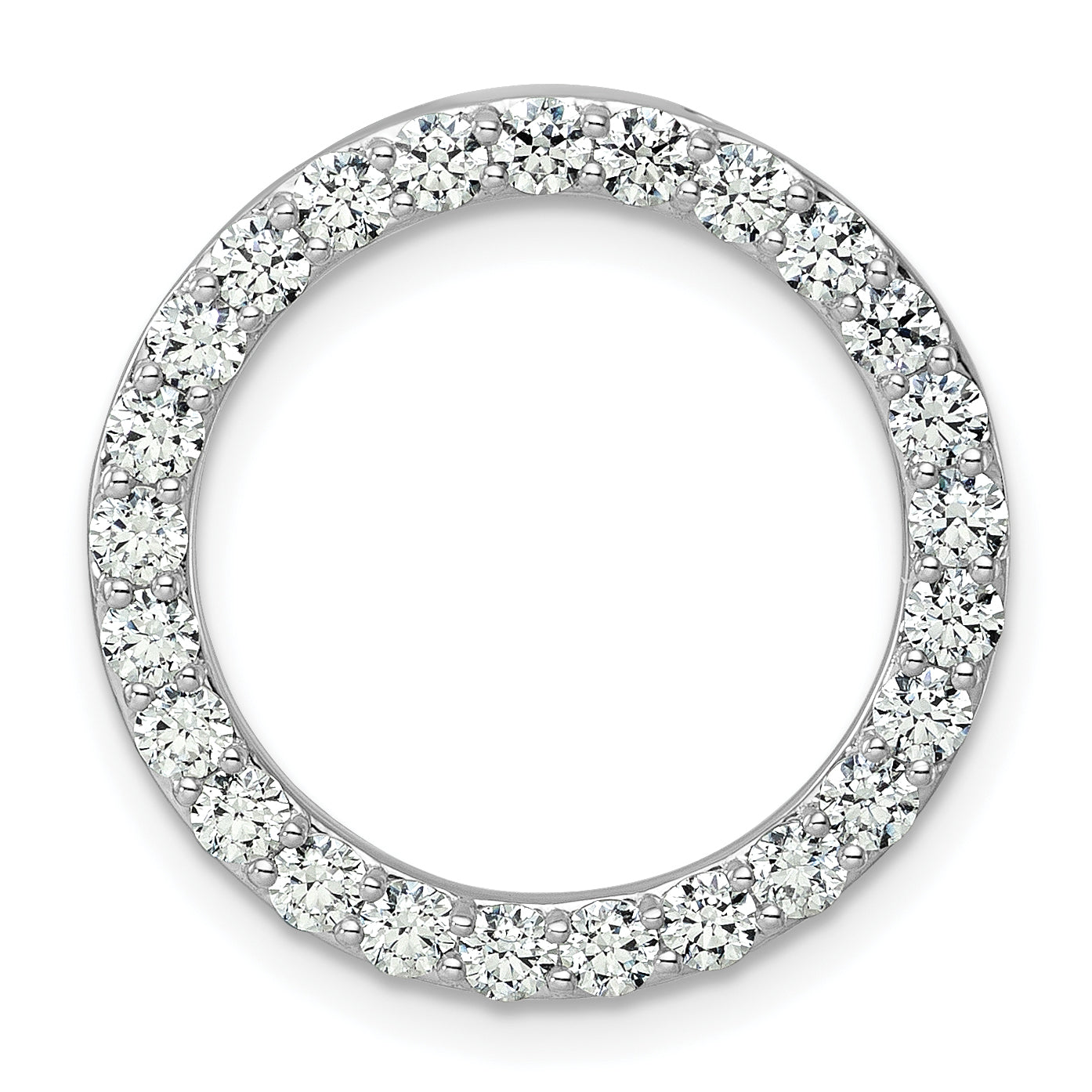 14k White Gold 1 1/2 carat Lab Grown Diamond VS+ F+ Complete Circle Chain Slide Pendant